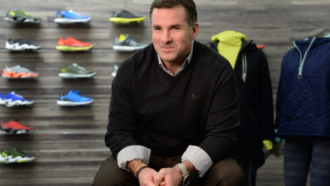 Kevin Plank, Founder and CEO of Under Armour is photographed at the Under Armour headquarters in Baltimore, Md on Dec. 14, 2014. Under Armour CEO Kevin Plank said late Monday he's stepping down from President Trump's manufacturing job council, joining Merck and Intel in distancing his company from the administration.