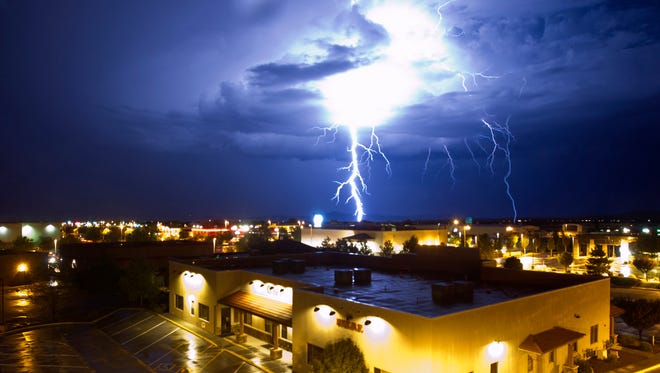 A monsoon storm with lots of lightning rolled through Prescott Valley on Aug. 22, 2013.