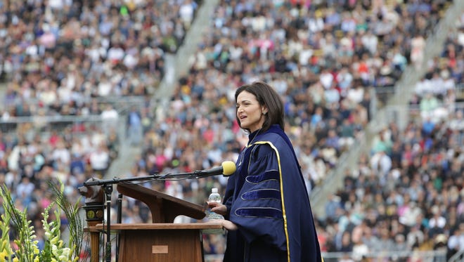 Facebook COO Sheryl Sandberg addressed University of California-Berkeley students on the lessons she has learned since the passing of her husband Dave Goldberg a year ago.