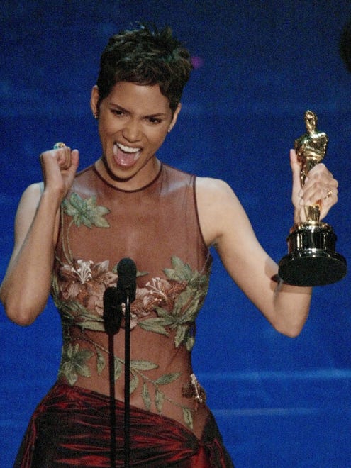 2002: As the first and only black woman to win the best actress Oscar, Halle Berry emphasized the award ' s significance, proclaiming, " This moment is so much bigger than me. " The " Monster ' s Ball " star dedicated the honor to " every nameless, faceless woman of color that now has a chance because this door tonight has been opened.