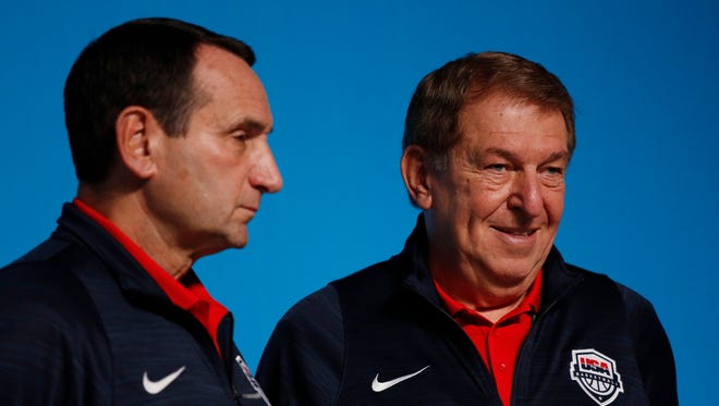 Team USA coach Mike Krzyzewski and managing director Jerry Colangelo.