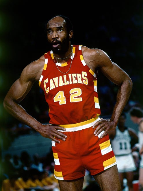 Nate Thurmond #42 of the Cleveland Cavaliers stands on the court during a game against the Boston Celtics circa 1976 at the Boston Garden in Boston, Massachusetts.  NOTE TO USER: User expressly acknowledges and agrees that, by downloading and/or using this Photograph, user is consenting to the terms and conditions of the Getty Images License Agreement.  Mandatory Copyright Notice: Copyright 1976 NBAE (Photo by Dick Raphael/NBAE via Getty Images) ORG XMIT: 77804936 [Via MerlinFTP Drop]
