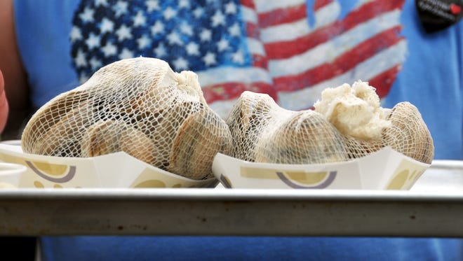 Virginia's Chincoteague Seafood Festival will take place at Tom's Cove Park on May 6. An assortment of clams, oysters, shrimp and fish is served along with beer and ice cream.