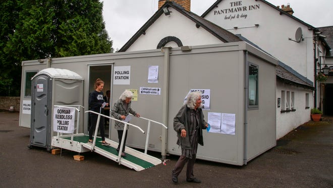 This is a polling station in Cardiff, Wales.