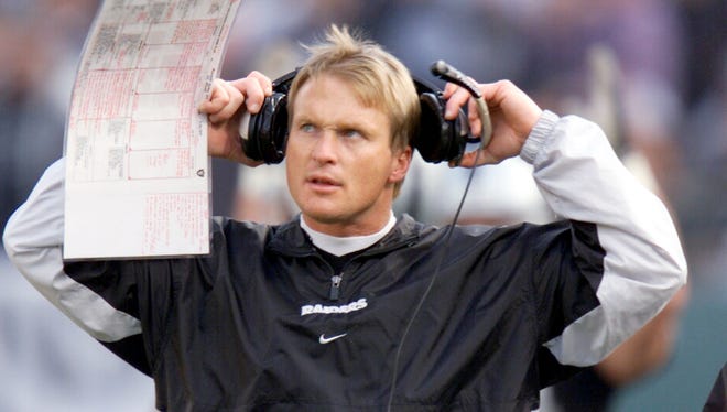 The Raiders struggled after returning to Oakland, failing to post a winning record or reach the playoffs from 1995-99. But coach Jon Gruden eventually revitalized them with his forceful personality and offensive acumen. He took Oakland to the AFC Championship Game following the 2000 season and to the divisional round the following year.