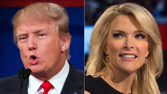 Republican presidential frontrunner Donald Trump and Fox News anchor Megyn Kelly