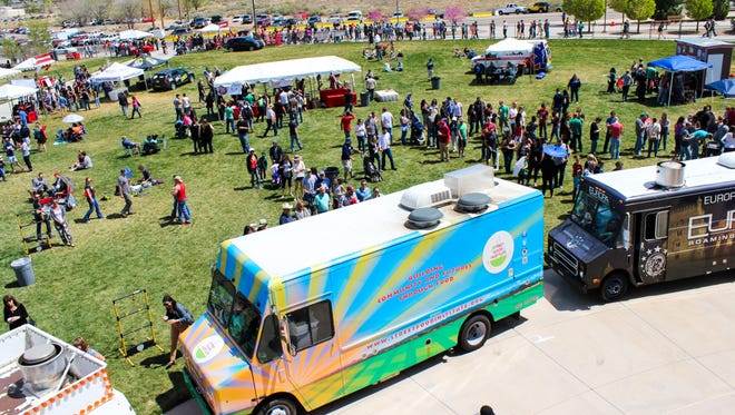 The third annual Great New Mexico Food Truck Festival takes place outside Albuquerque's Anderson-Abruzzo
International Balloon Museum on April 8 with more than 25 local trucks.