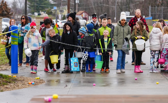Youngsters wait patiently for the start of the annual Okauchee Lions Easter Egg Hunt at Lions Park on Saturday, March 30, 2024. The free family event, hosted by the Okauchee Lions Club, features separate hunts for each age group.
