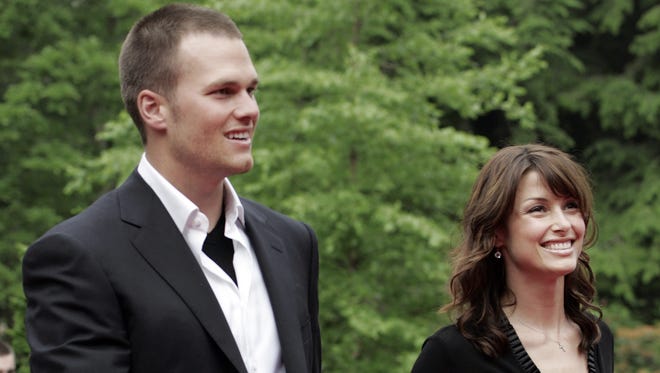 Brady with then-girlfriend, actress Bridget Moynahan in 2005. The couple dated from 2004 to 2006 and Moynahan had Brady's son in 2007.