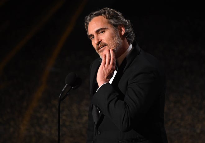 2020: After winning best actor for his role in " Joker, " Joaquin Phoenix, in between referencing the fight against injustice and his late brother River ' s plea for love, launched into a controversial attack of the dairy industry . " Many of us, what we ' re guilty of, is an egocentric worldview, the belief that we ' re the center of the universe, " the vegan star said. " We go into the natural world and plunder it for its resources. We feel entitled to artificially inseminate a cow, and, when she gives birth, we steal her baby, even though her cries of anguish are unmistakable.